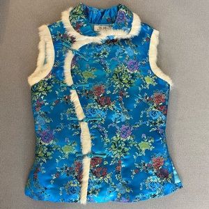 Embroidered Brocade Qipao Winter Vest